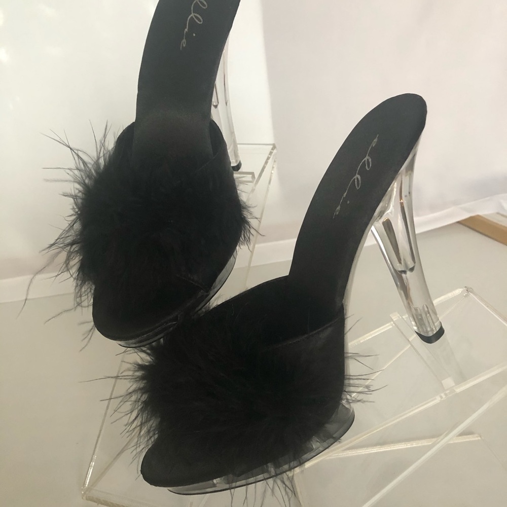 Sexy slip on feather Slippers